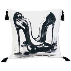 THRO Elizabeth black stiletto tassel pillows